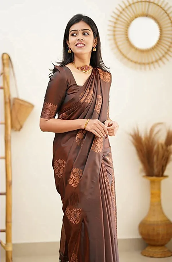 Brown_Jacquard_Premium_Saree_For_Women