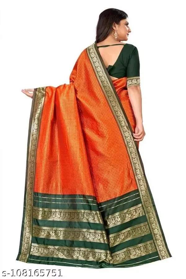 Orange_Jacquard_Premium_Saree_For_Women