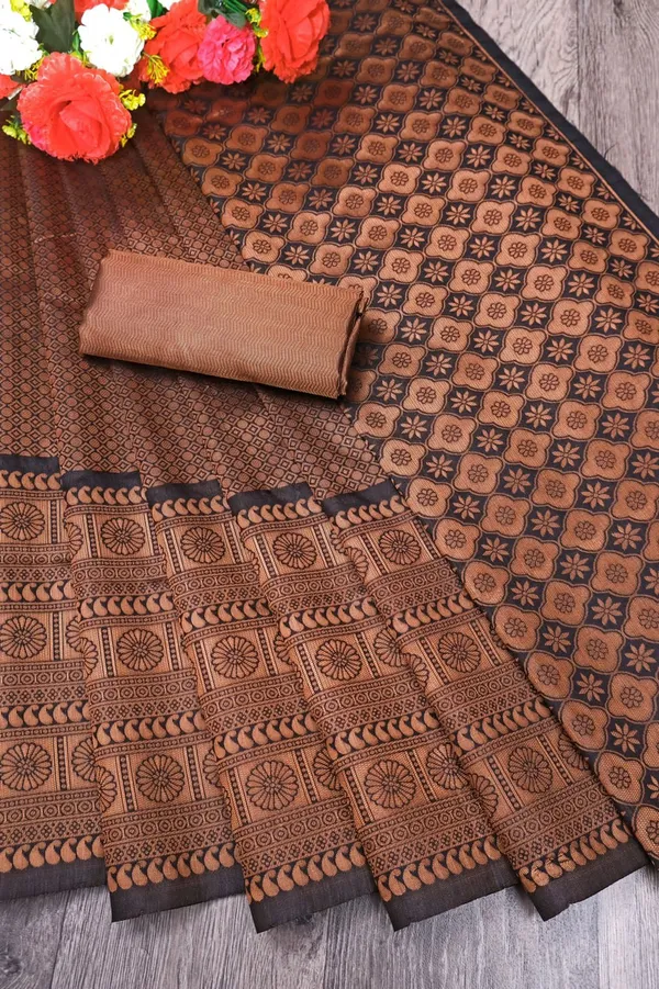 Brown_Jacquard_Premium_Saree_For_Women