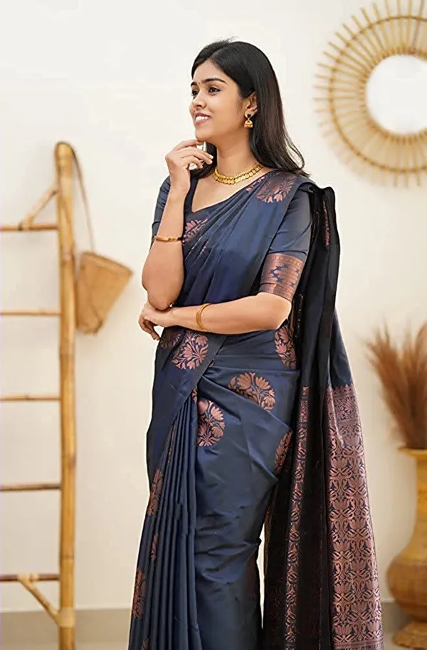 Navy_Blue_Jacquard_Premium_Saree_For_Women