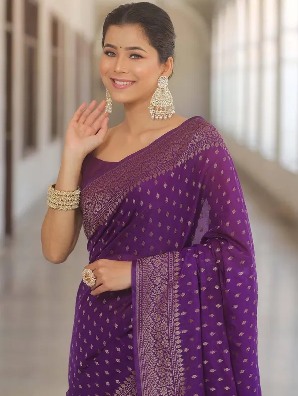 Purple_Jacquard_Premium_Saree_For_Women