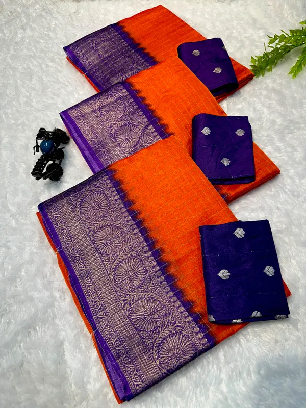 Orange_Jacquard_Premium_Saree_For_Women
