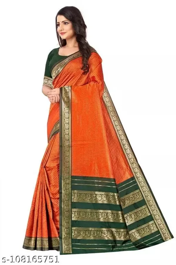 Orange_Jacquard_Premium_Saree_For_Women