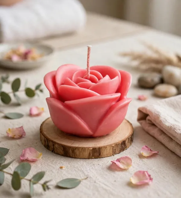 Rose_Shaped_Candle_5.5x7x8_Cm