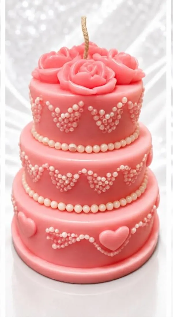 3_Tier_Floral_Cake_Candle_For_Home_Decor_Pink