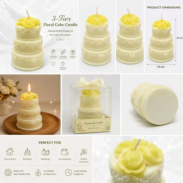 3_Tier_Floral_Cake_Candle_For_Home_Decor