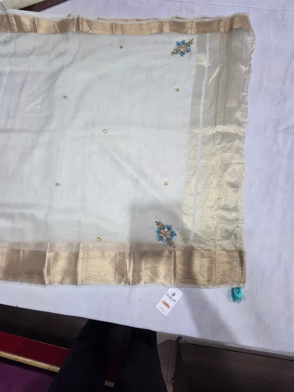 White_Organza_Saree_For_Women