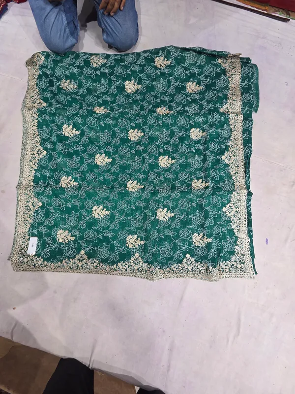 Teal_Chiffon_Saree_For_Women