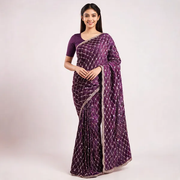 Purple_Satin_Silk_Saree_For_Women