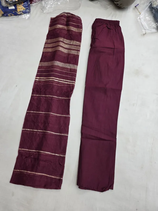 Maroon_Cotton_Silk_Kurta_Set_For_Women
