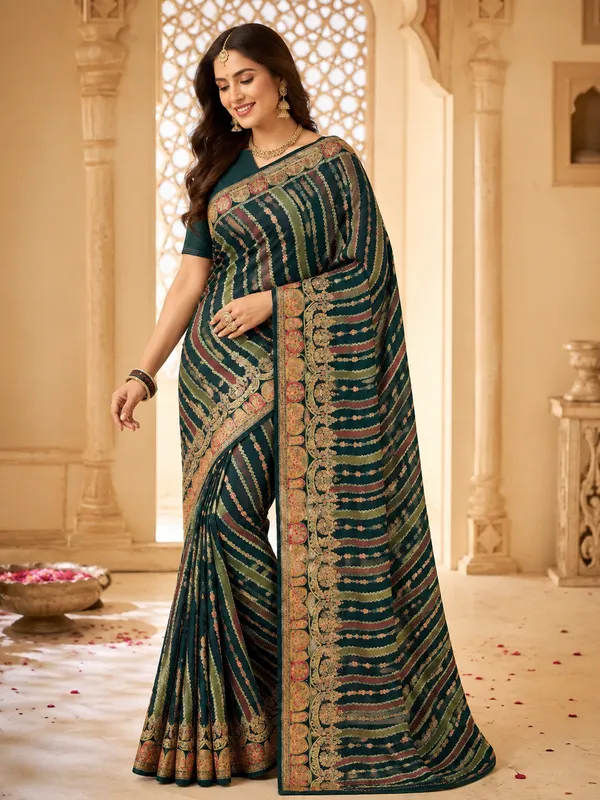 GREEN_COLOUR_MOSS_SILK_SAREE_