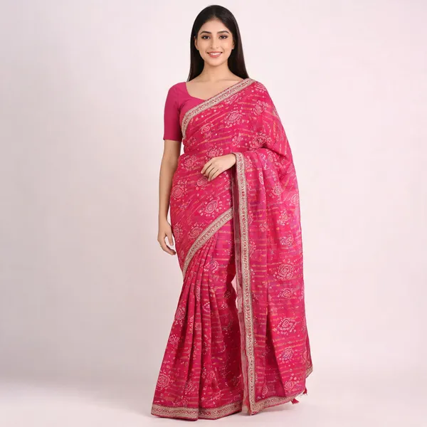 Pink_Pure_Chiffon_Saree_For_Women