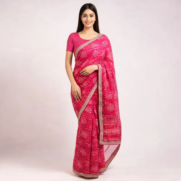 Pink_Pure_Chiffon_Saree_For_Women