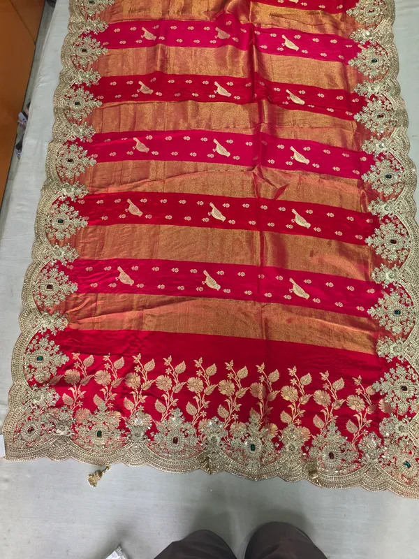 Red_Pure_Pashmina_Silk_Saree_For_Women