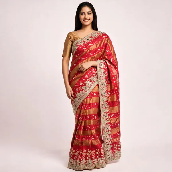 Red_Pure_Pashmina_Silk_Saree_For_Women