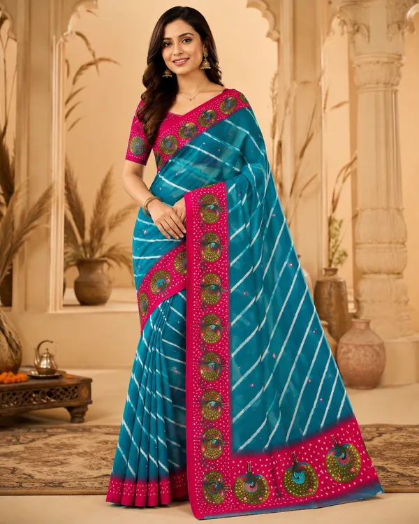 Lehriya_Print_Soft_Fabric_Chiffon_Party_Wear_Saree