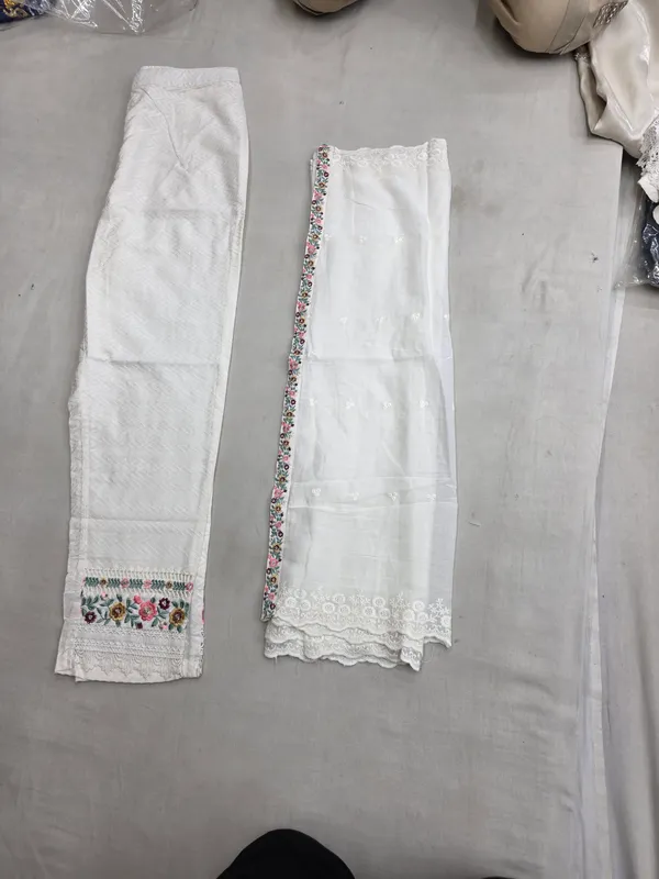 White_Chicankari_Cotton_Kurta_Set_For_Women