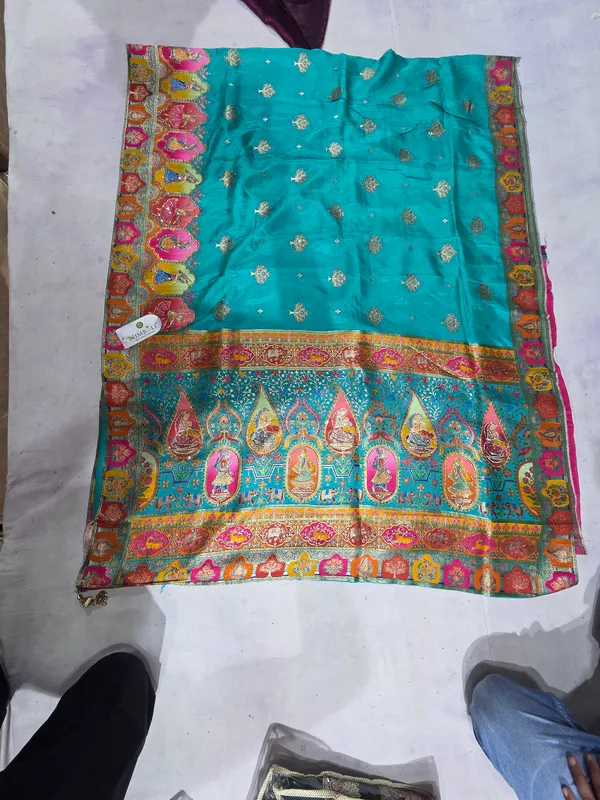 Turquoise_Pure_Silk_Saree_For_Women