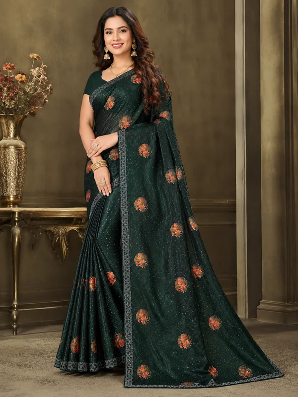 TWILL_NET_GREEN_SAREE_FOR_WOMENS_