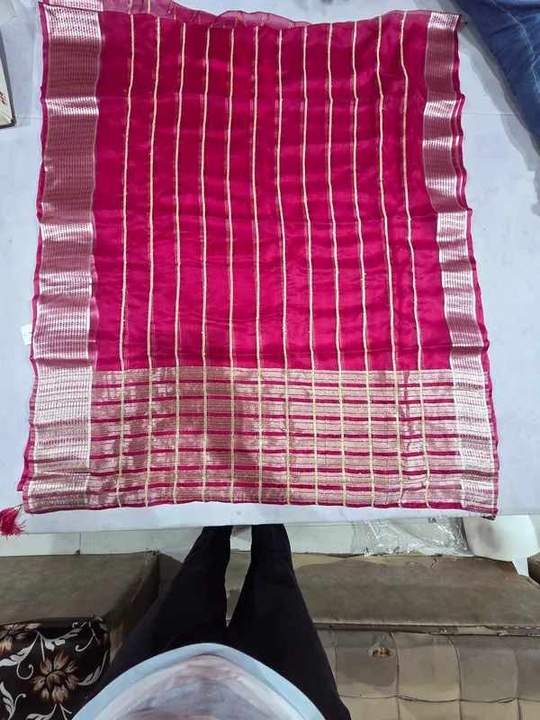 Pink_Twill_Net_Saree_For_Women