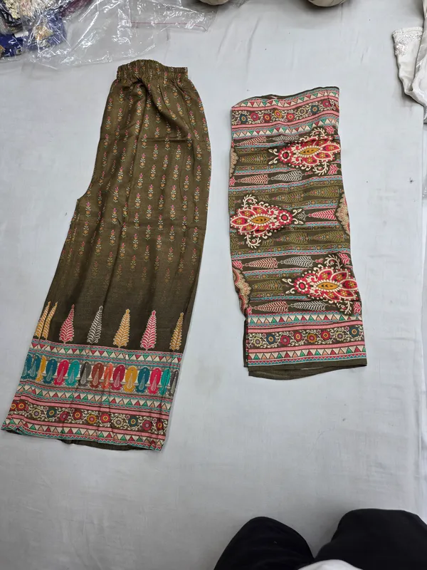 Brown_Muslin_Silk_Kurta_Set_For_Women