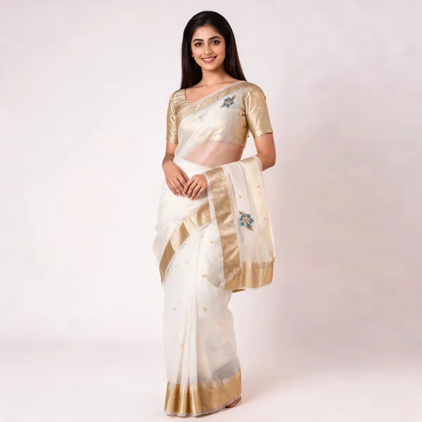 White_Organza_Saree_For_Women