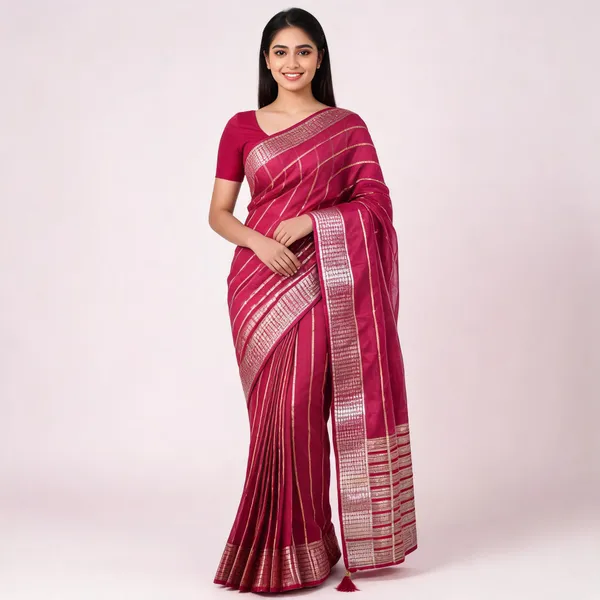 Pink_Twill_Net_Saree_For_Women