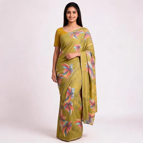 Mustard_Pure_Weightless_Saree_For_Women