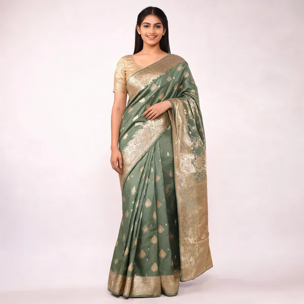 Green_Dola_Silk_Saree_For_Women