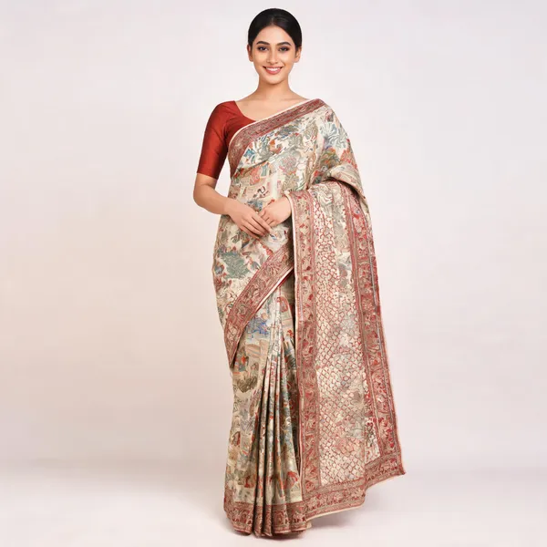 Cream_Pure_Pashmina_Silk_Saree_For_Women