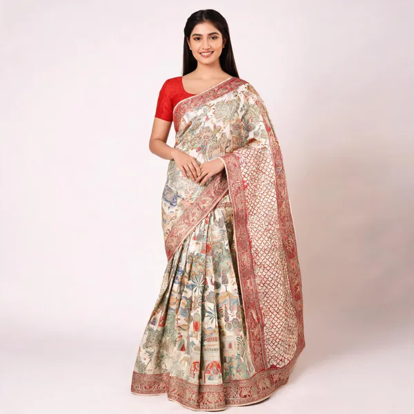 Cream_Pure_Pashmina_Silk_Saree_For_Women