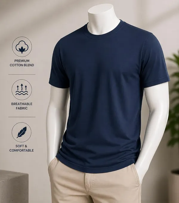Navy_Blue_Cotton_Regular_Fit_Round_Neck_T-Shirt_For_Adults