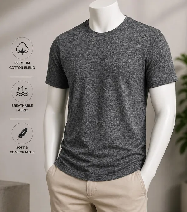 Charcoal_Grey_Cotton_Regular_Fit_Round_Neck_T-Shirt_For_Adults