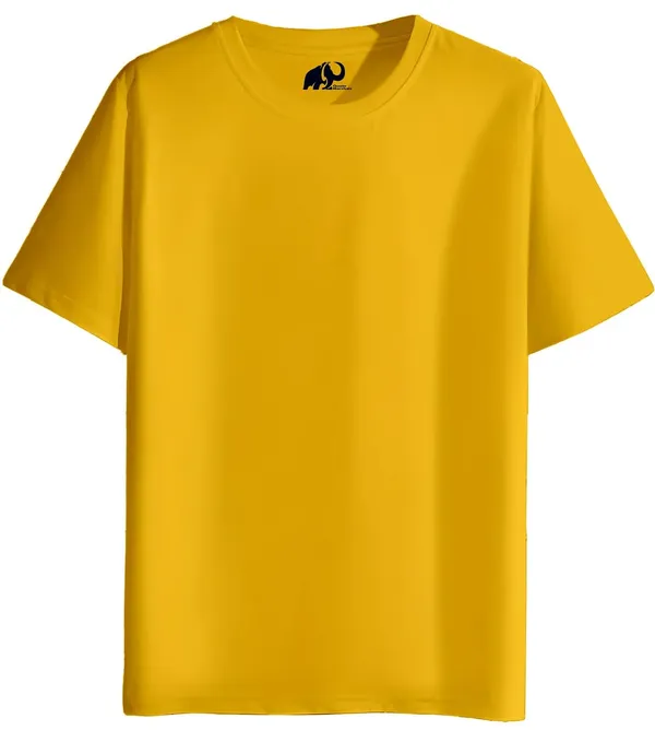 Yellow_Cotton_Regular_Fit_Round_Neck_T-Shirt_For_Adults