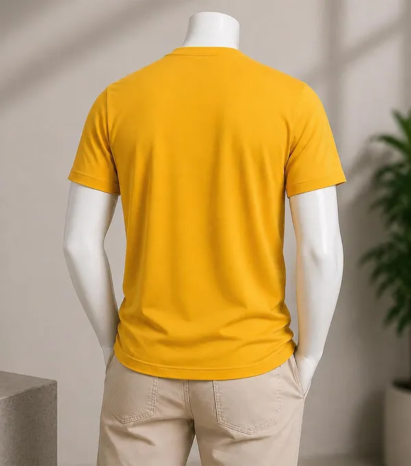 Yellow_Cotton_Regular_Fit_Round_Neck_T-Shirt_For_Adults