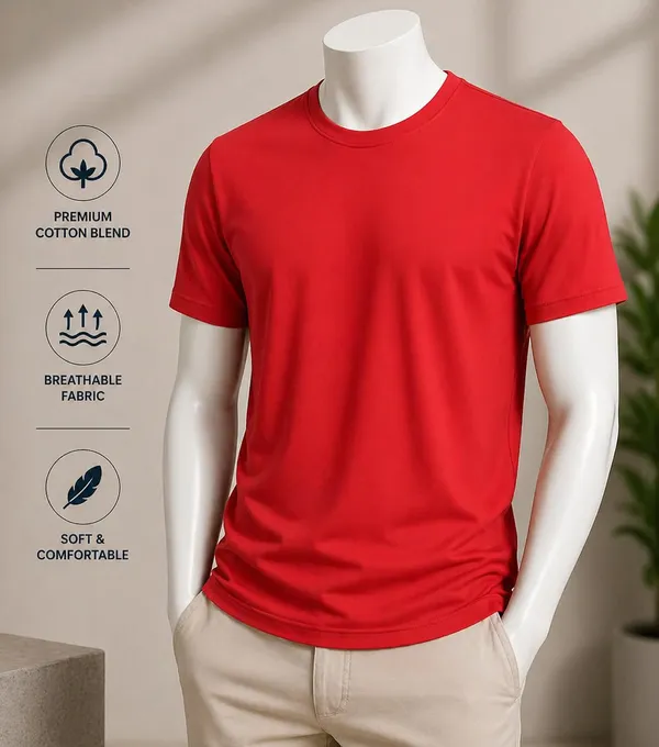 Red_Cotton_Regular_Fit_Round_Neck_T-Shirt_For_Adults