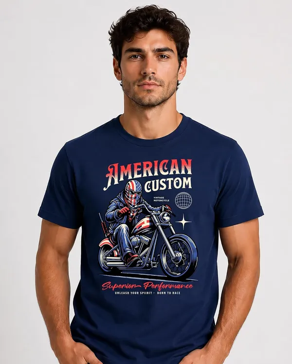 Navy_Blue_Cotton_Graphic_Printed_Motorcycle_T-Shirt_For_Adults