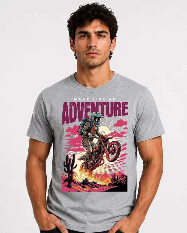 Grey_Melange_Cotton_Graphic_Printed_Motorcycle_T-Shirt_For_Adults