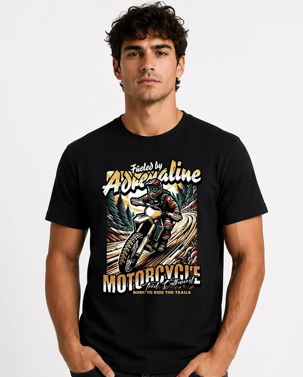 Black_Cotton_Graphic_Printed_Motorcycle_T-Shirt_For_Adults