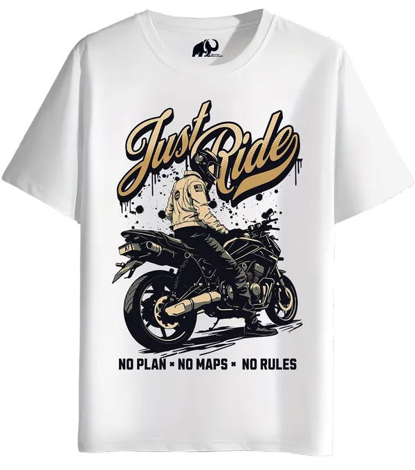 White_Cotton_Graphic_Printed_Motorcycle_T-Shirt_For_Adults