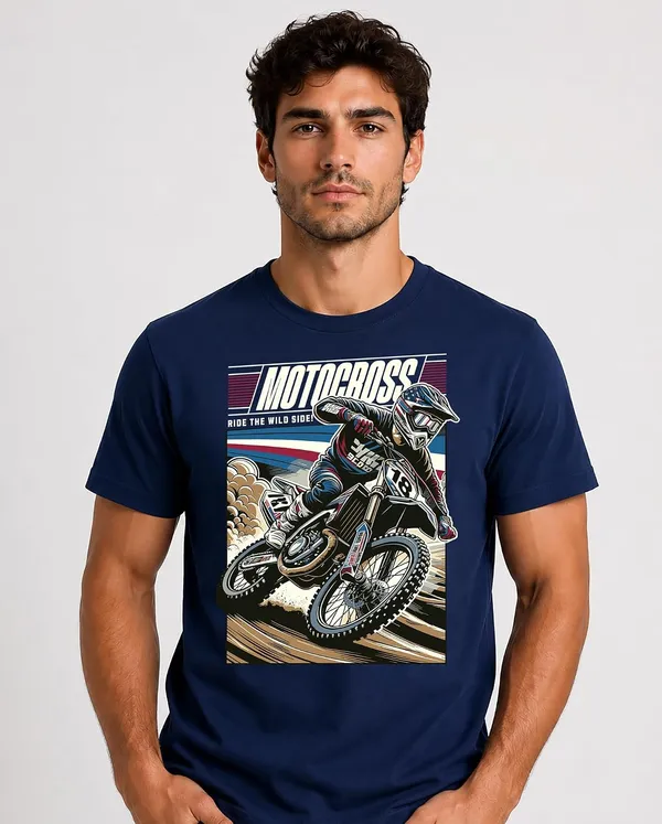 Navy_Blue_Cotton_Graphic_Printed_Motorcycle_T-Shirt_For_Adults