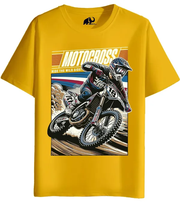 Yellow_Cotton_Graphic_Printed_Motorcycle_T-Shirt_For_Adults