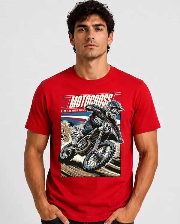 Red_Cotton_Graphic_Printed_Motorcycle_T-Shirt_For_Adults