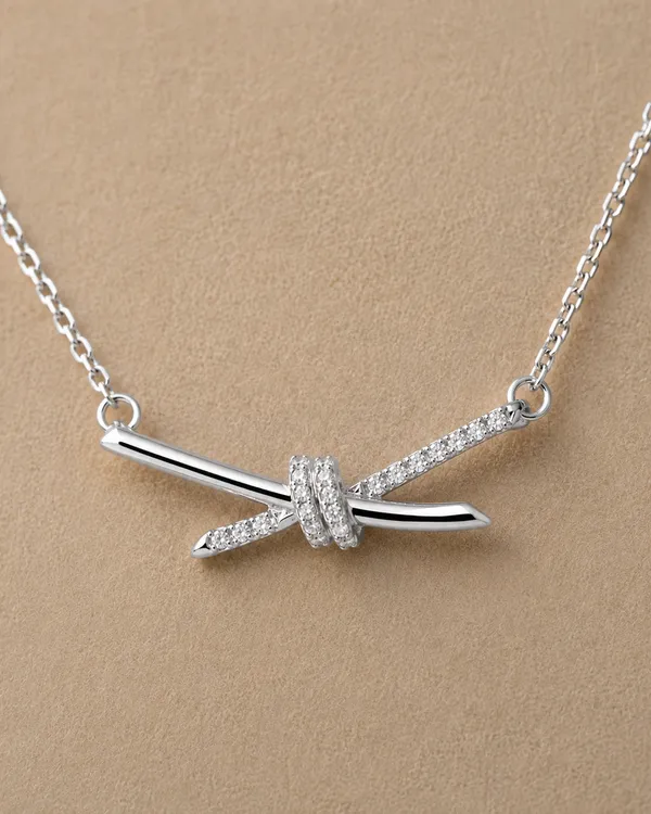 Silver_Brass_Rhinestone_Knot_Pendant_Necklace_For_Women