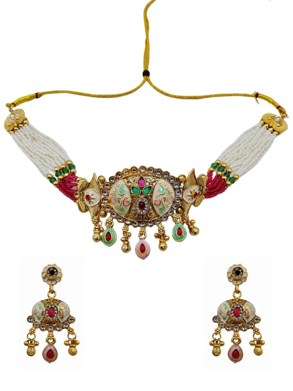 Multicolor_Brass_Beaded_Meenakari_Necklace_Set_For_Women