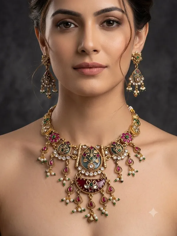Gold_Alloy_Multicolor_Beaded_Traditional_Necklace_Set_For_Women