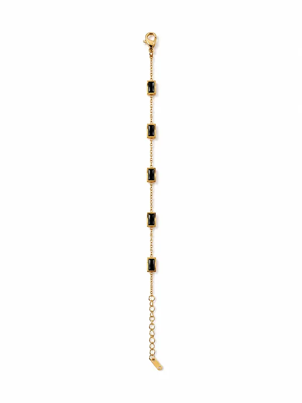 Gold_Brass_Black_Stone_Chain_Bracelet_For_Women
