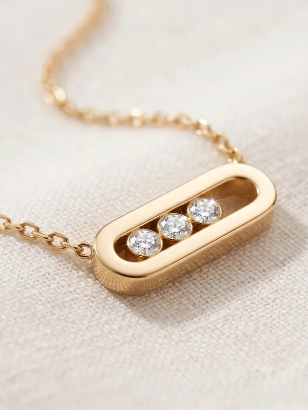 Gold_Stainless_Steel_Three-Stone_Pendant_Necklace_For_Women