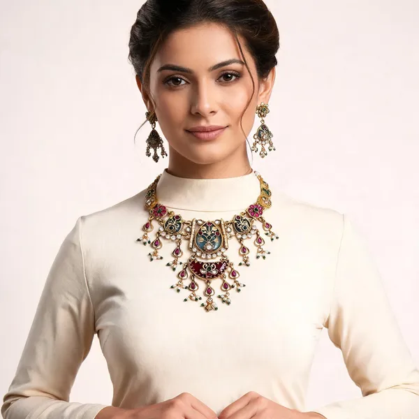 Gold_Alloy_Multicolor_Beaded_Traditional_Necklace_Set_For_Women