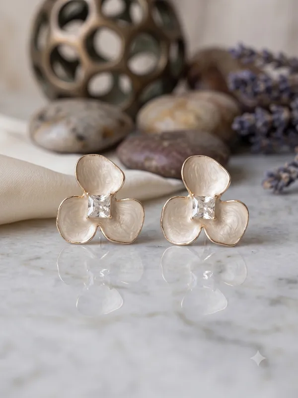 Gold_Stainless_Steel_Floral_Stud_Earrings_For_Women